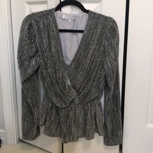 Vici Silver Peplum blouse